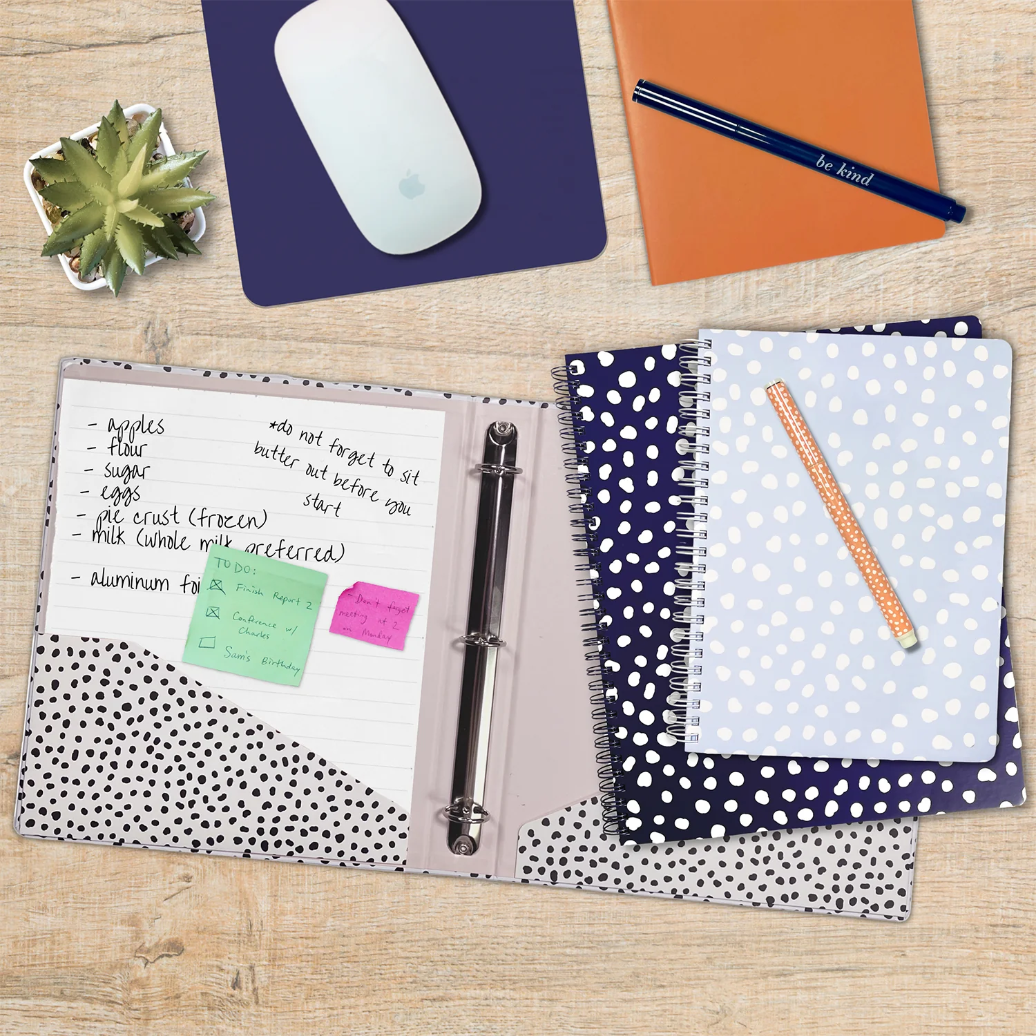 Three Ring Binder, Black Dots - Image 4