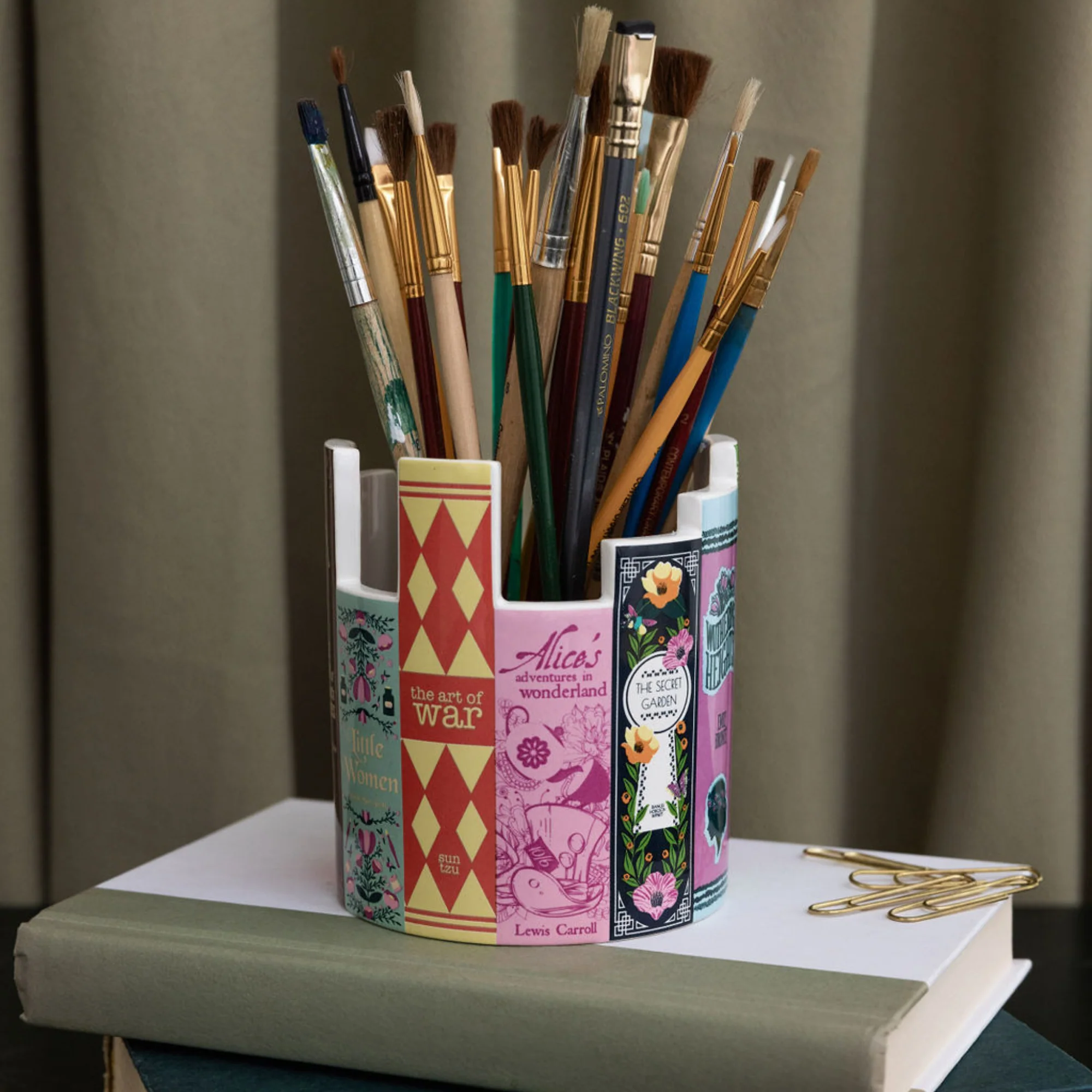 Ceramic Desk Pot, Stack of Classics - Image 5
