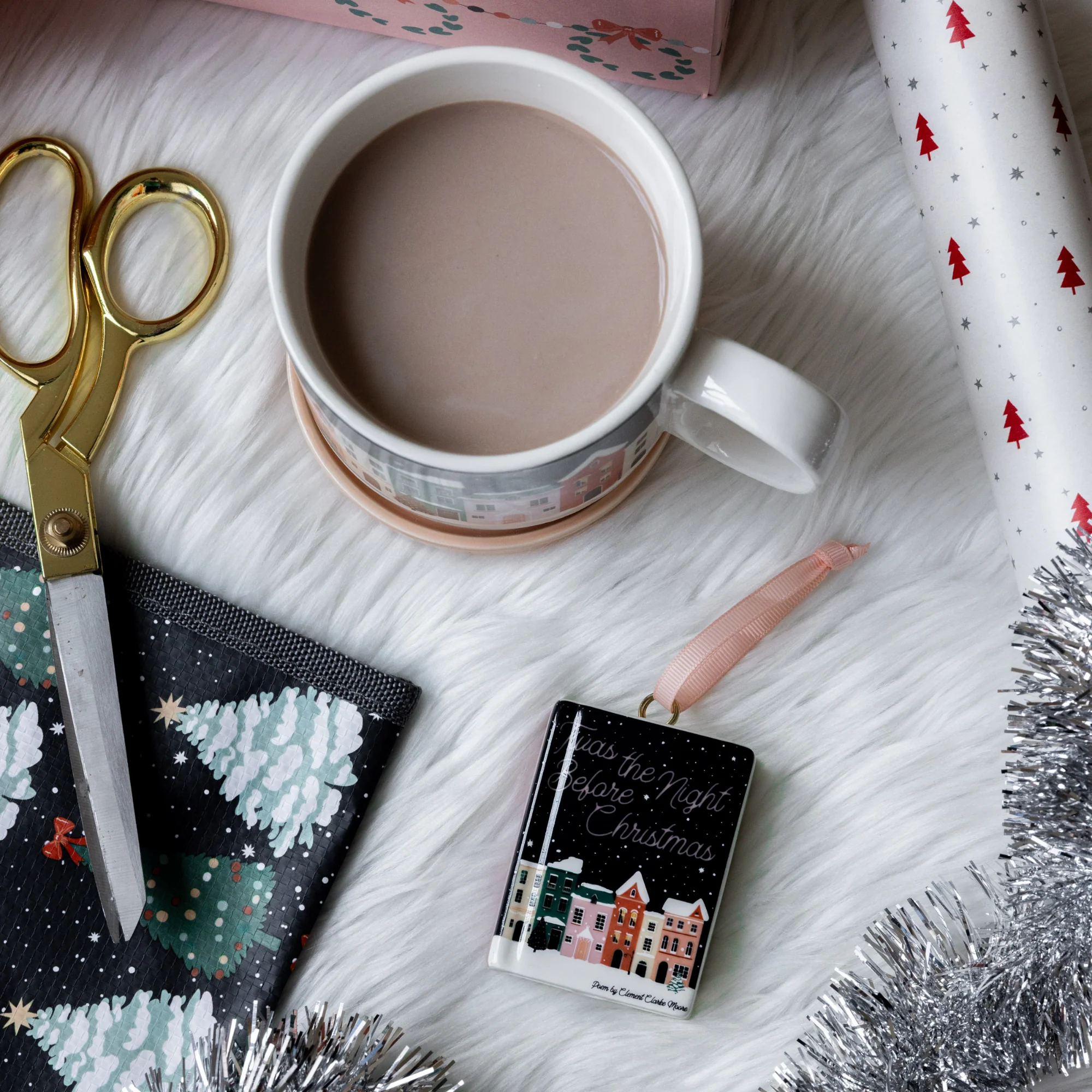 Ceramic Mug with Coaster Lid, Holiday Village - Image 5