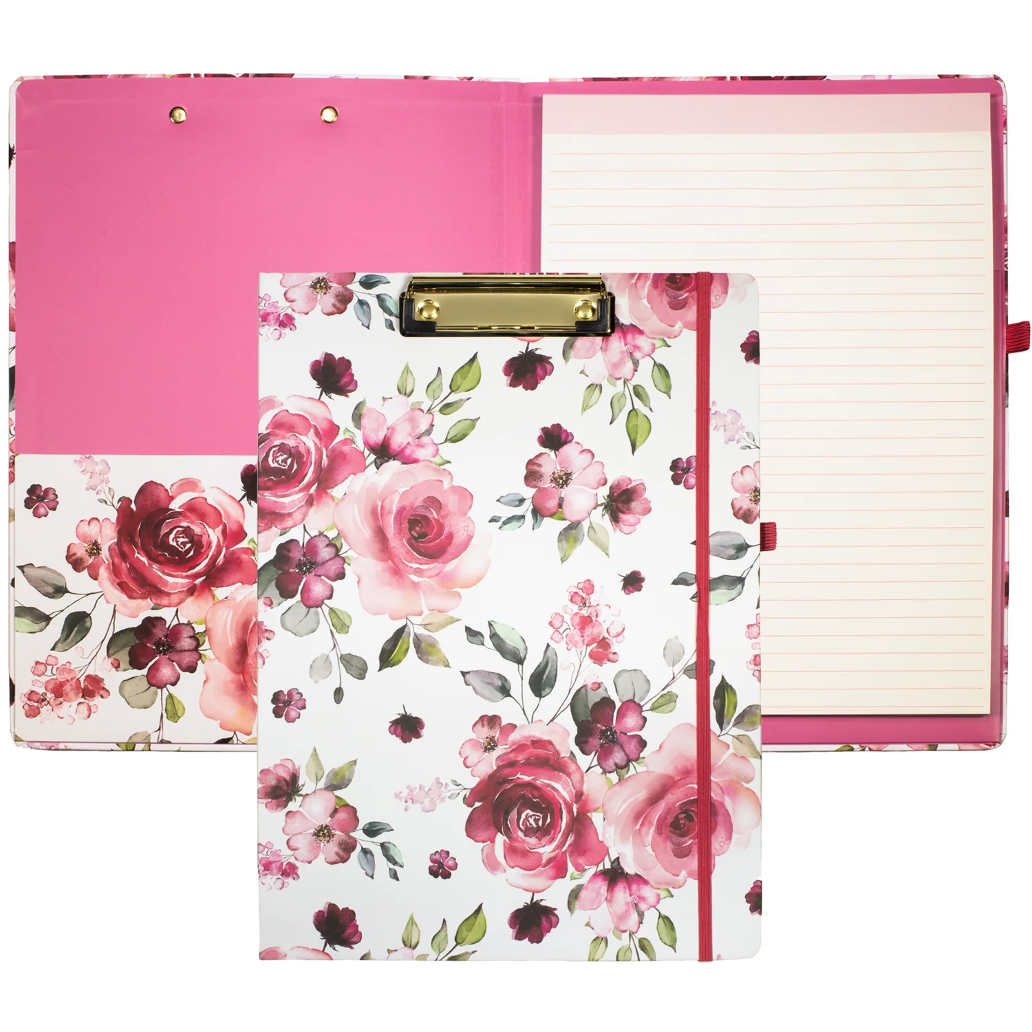 Clipboard Folio, Rose Floral