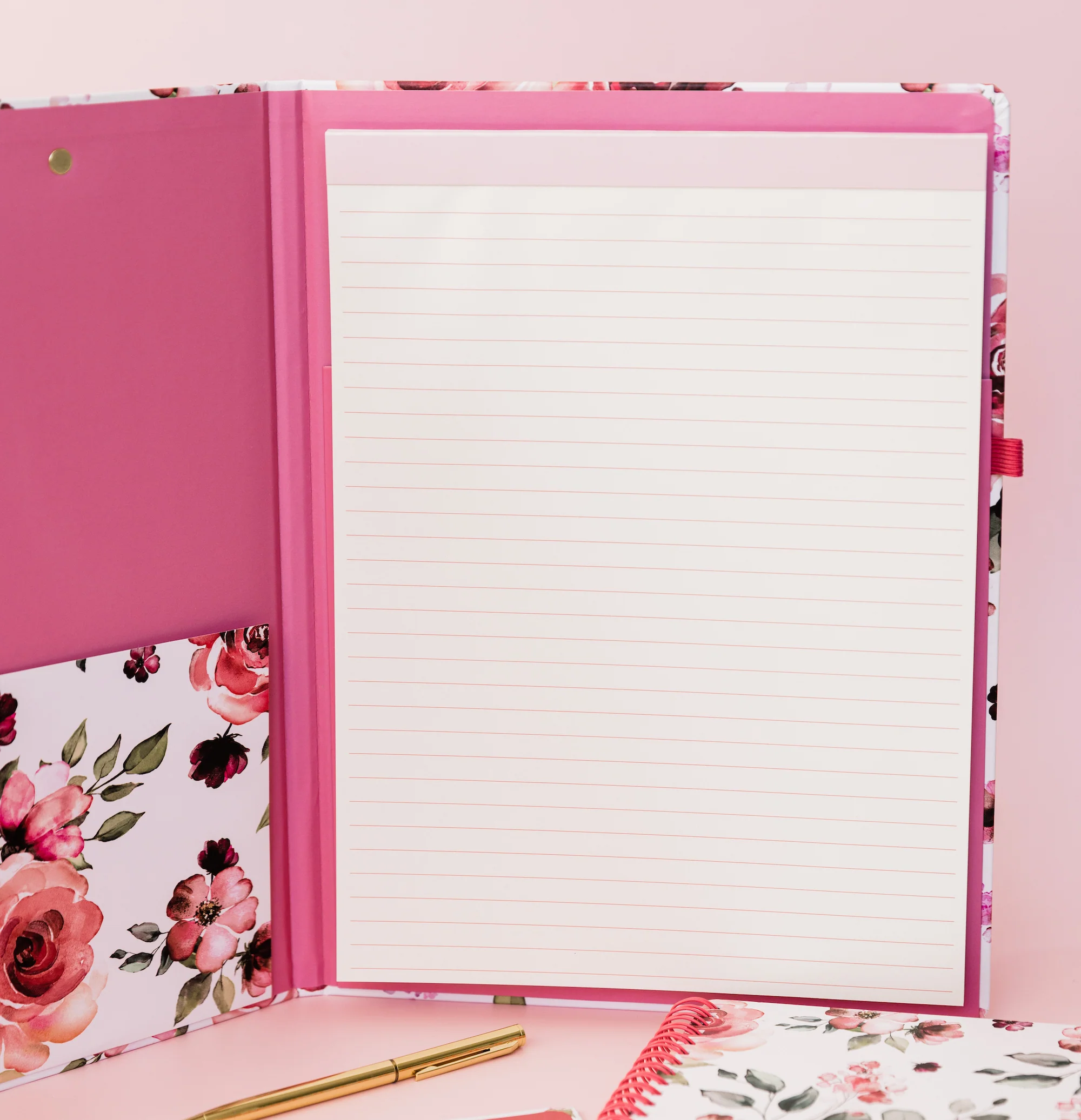 Clipboard Folio, Rose Floral - Image 5