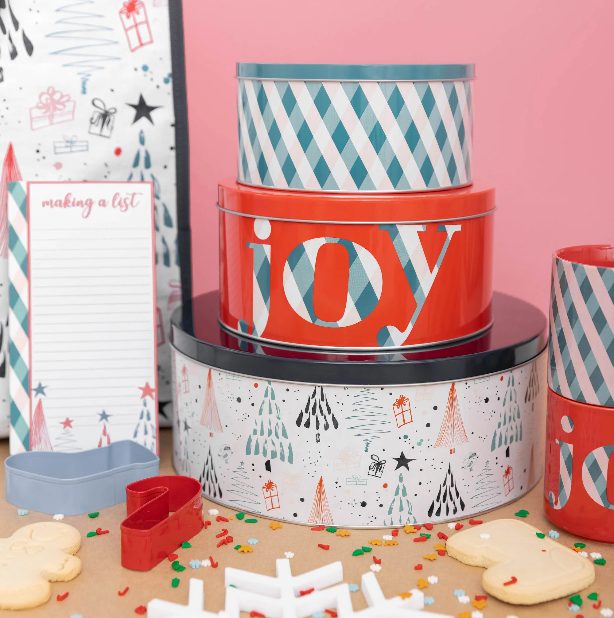 Cookie Tins (Set of 3), Joy Plaid - Image 4