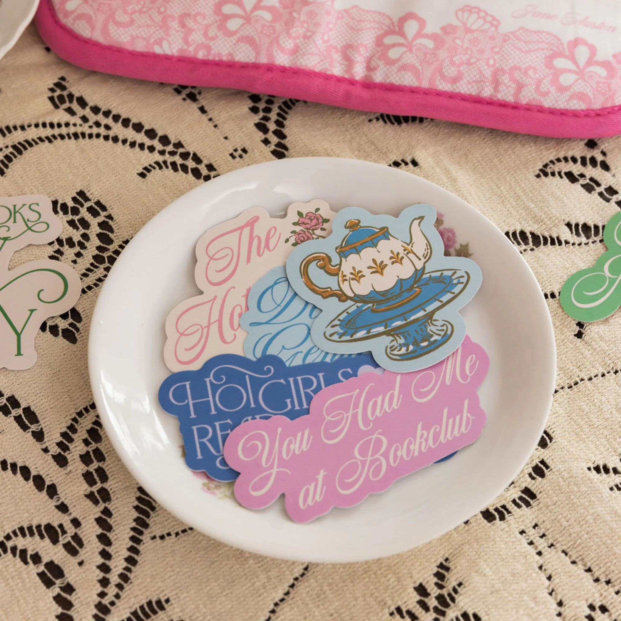 Jumbo Sticker Set of 8, Book Club Tea Party - Image 3