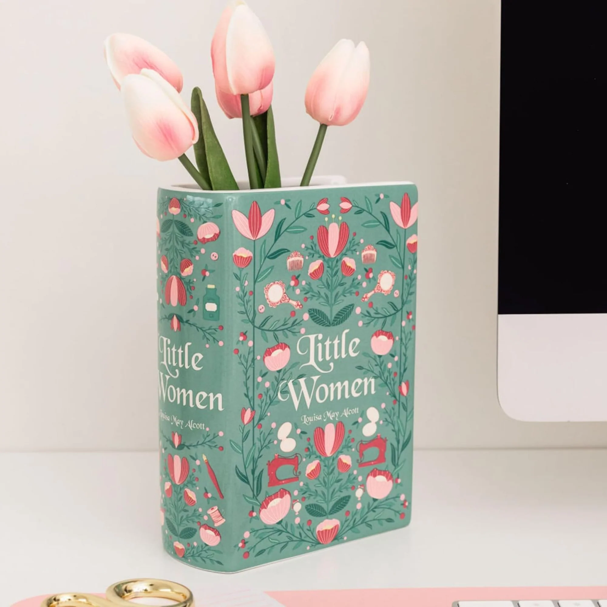 Large Book Vase and Leatherette Journal Bundle, Little Women - Image 7
