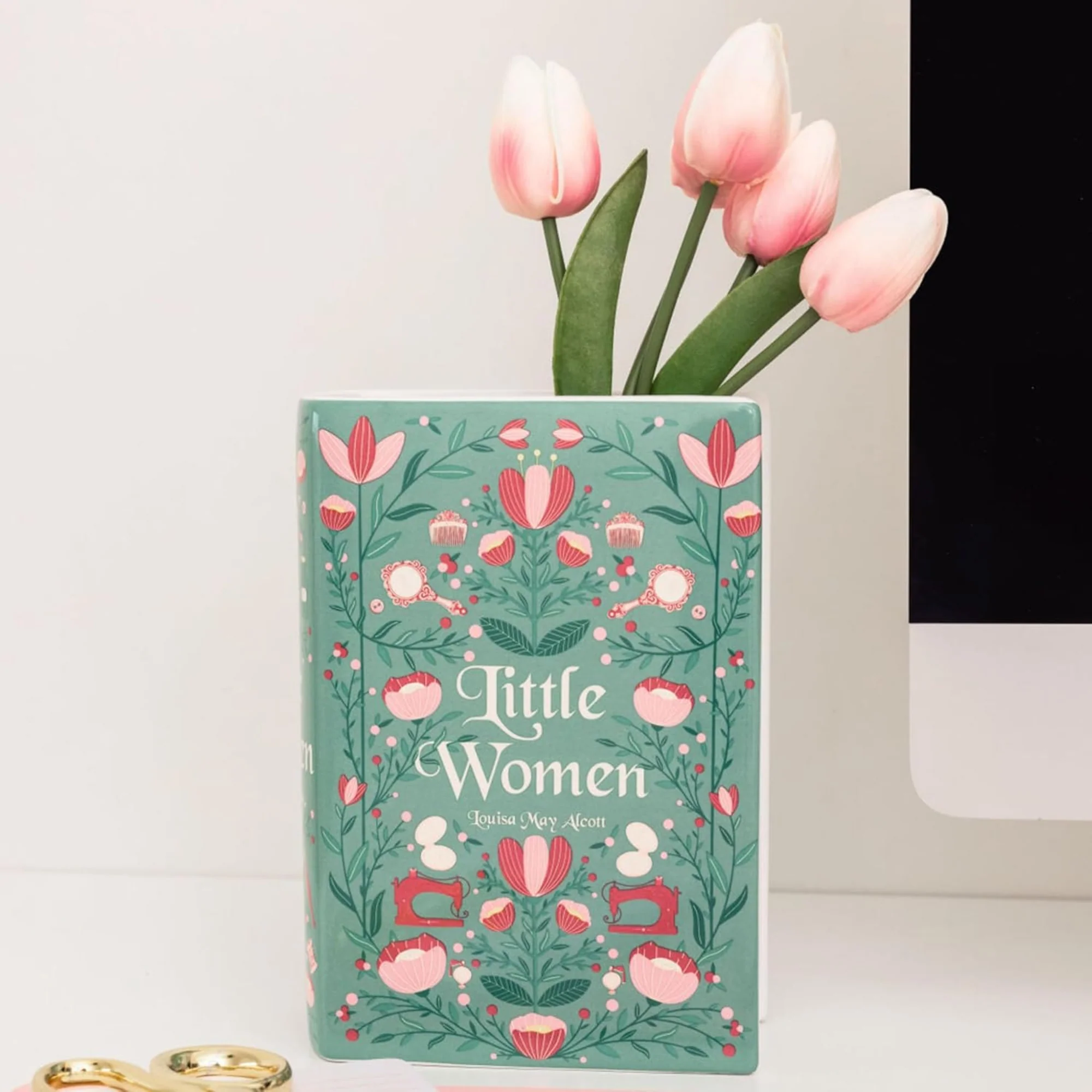 Large Book Vase and Leatherette Journal Bundle, Little Women - Image 8
