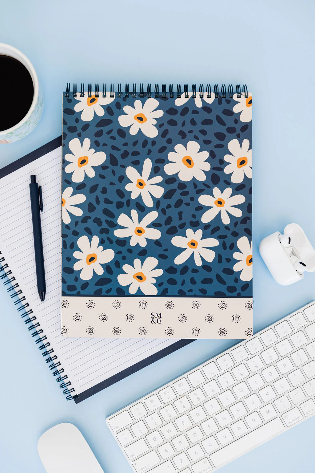 Large Top Spiral Notebook, Leopard Daisy - Image 5