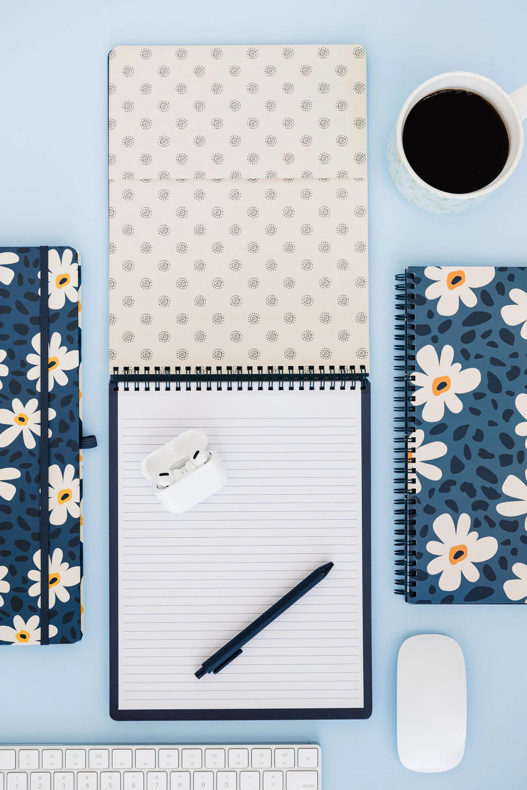 Large Top Spiral Notebook, Leopard Daisy - Image 6