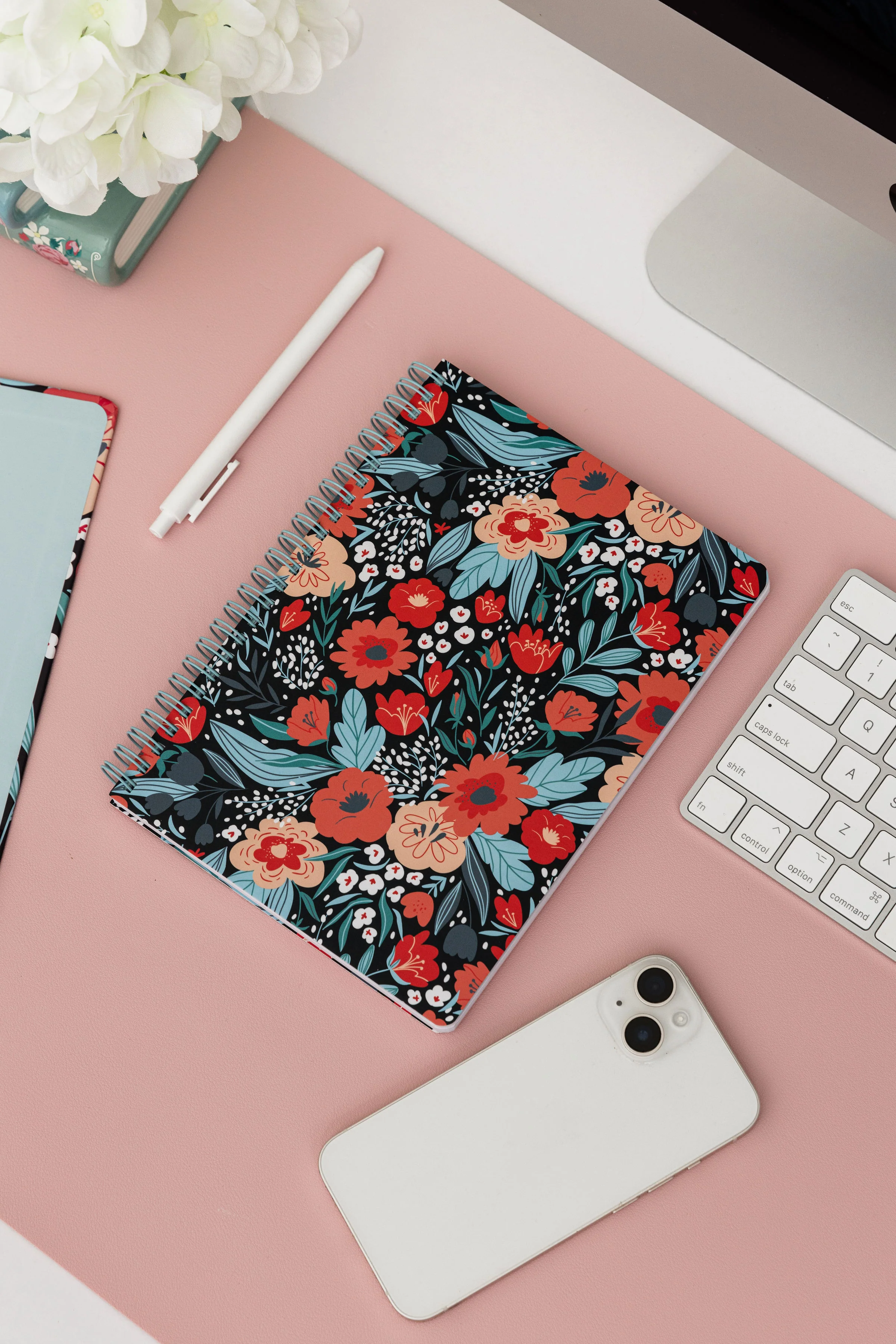 Mini Notebook, Folk Floral - Image 4