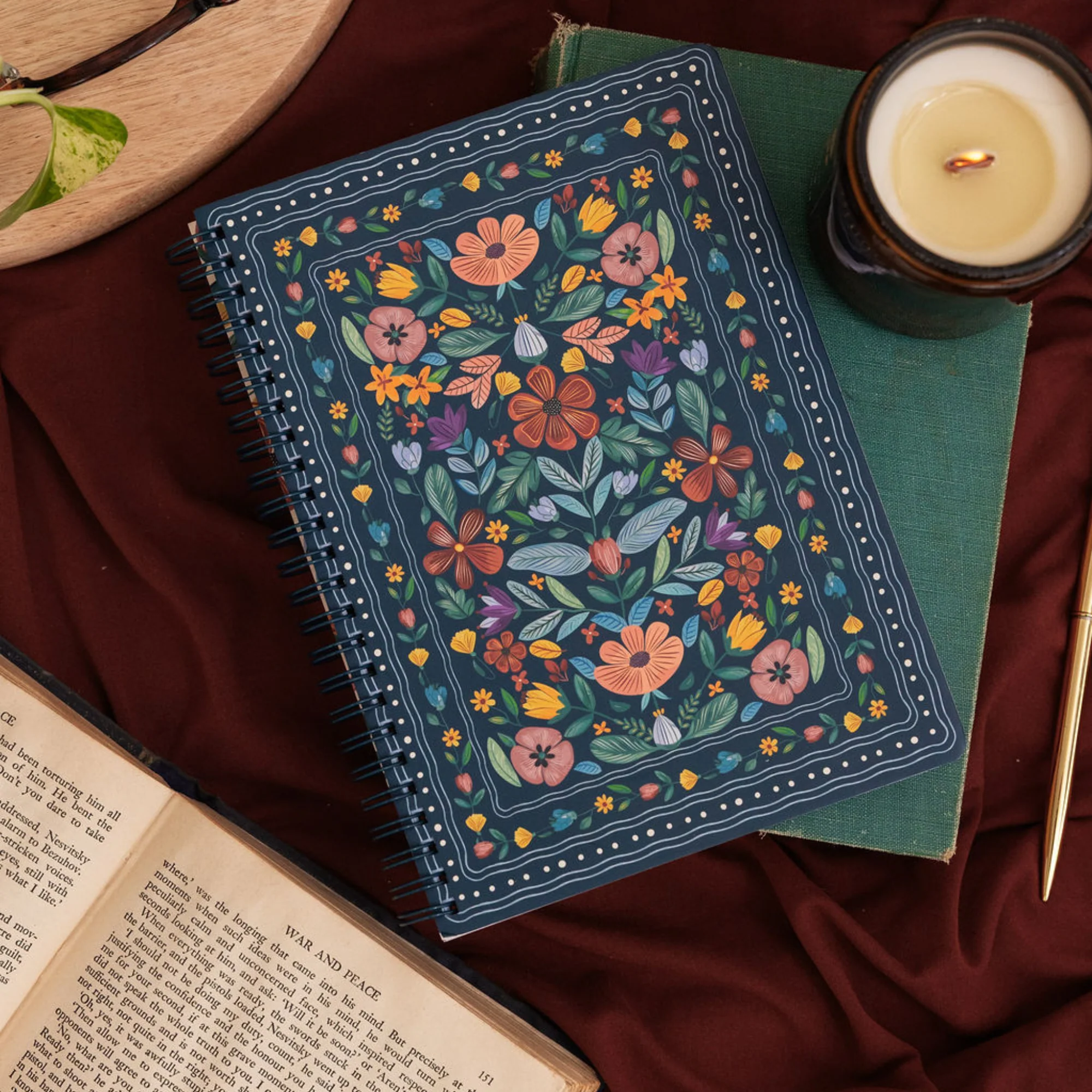 Mini Notebook, Folk Floral Multi - Image 6