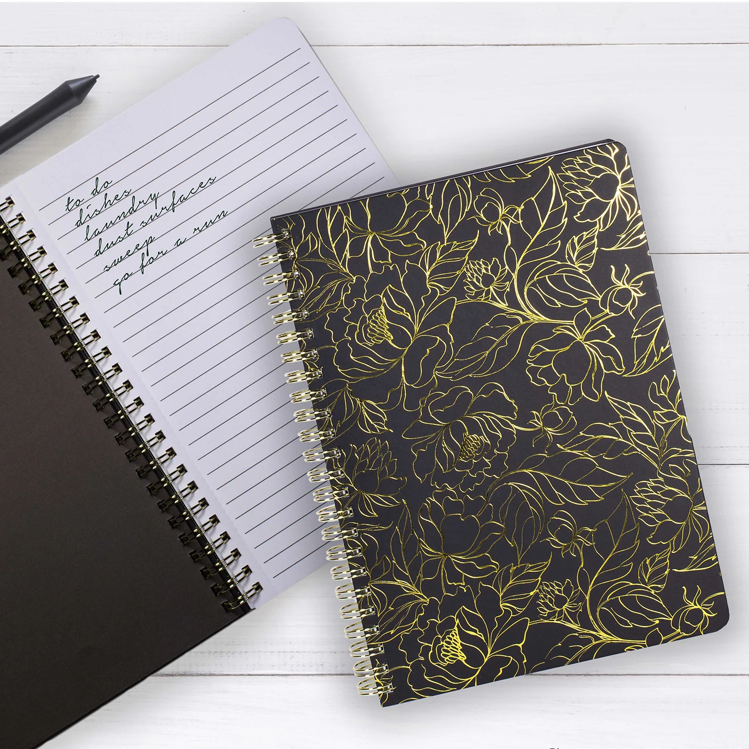 Mini Notebook, Gold Floral - Image 3