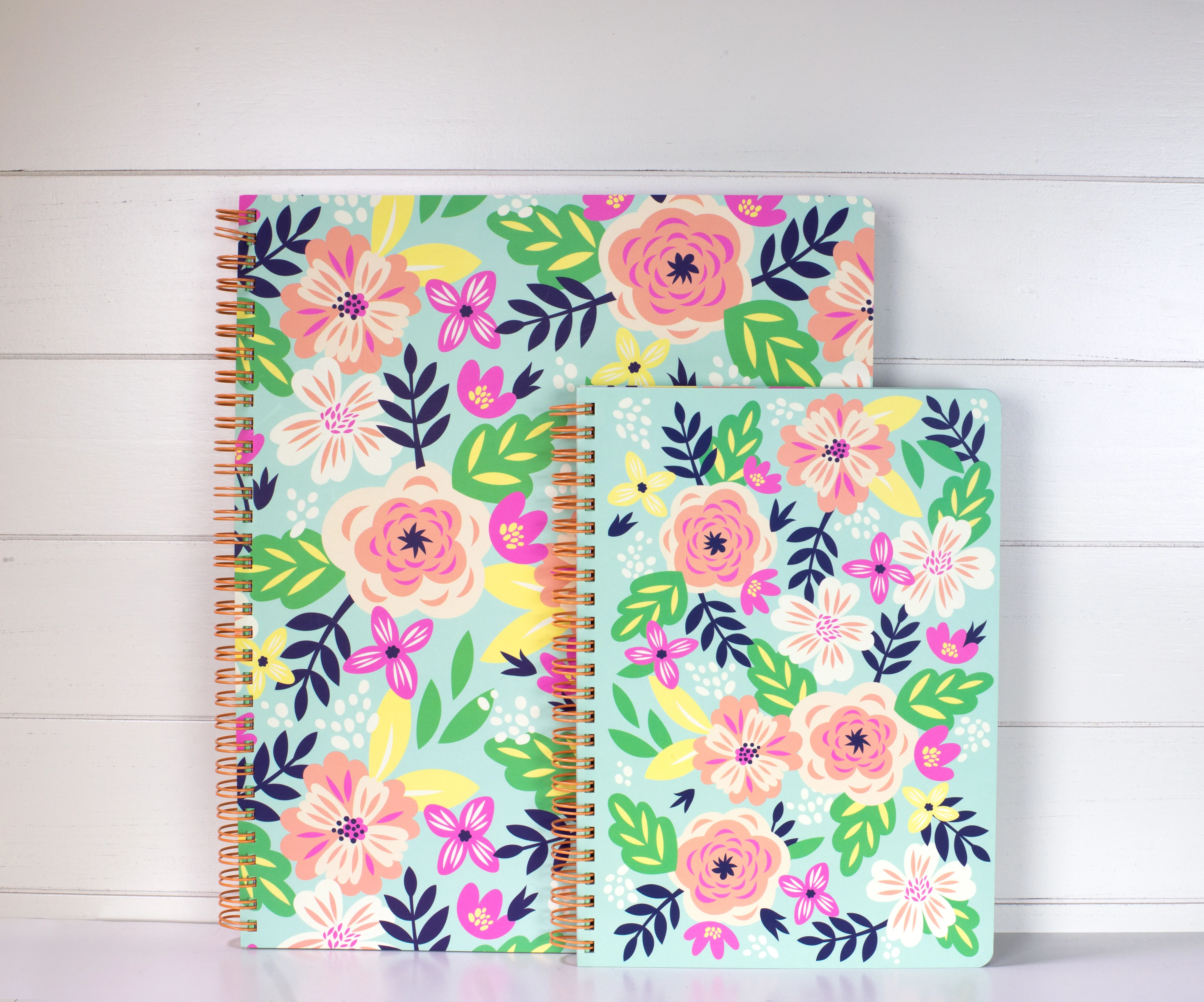 Large Notebook, Mint Floral - Image 3