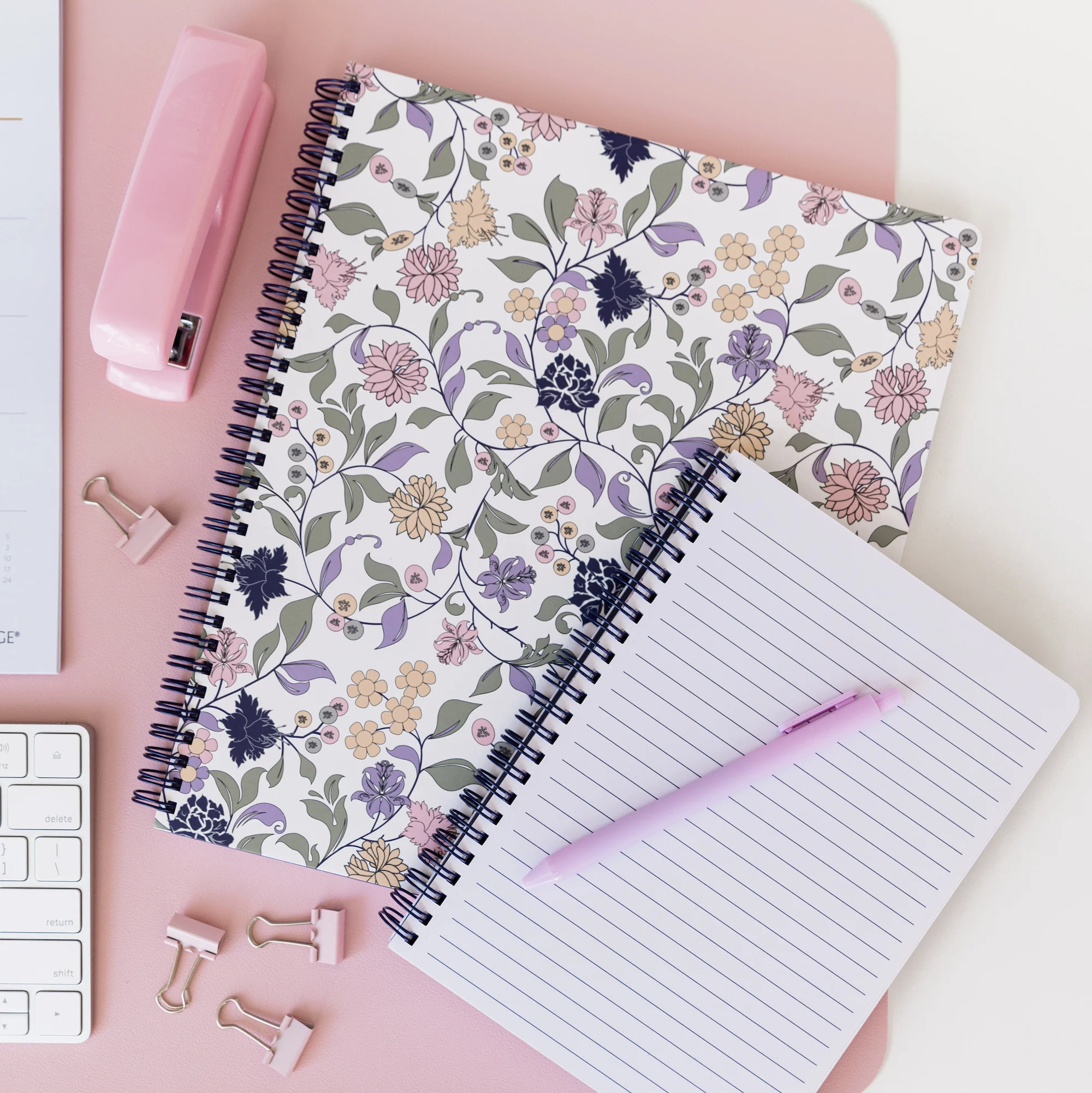 Large Notebook, Purple Vine Ditsy - Image 4