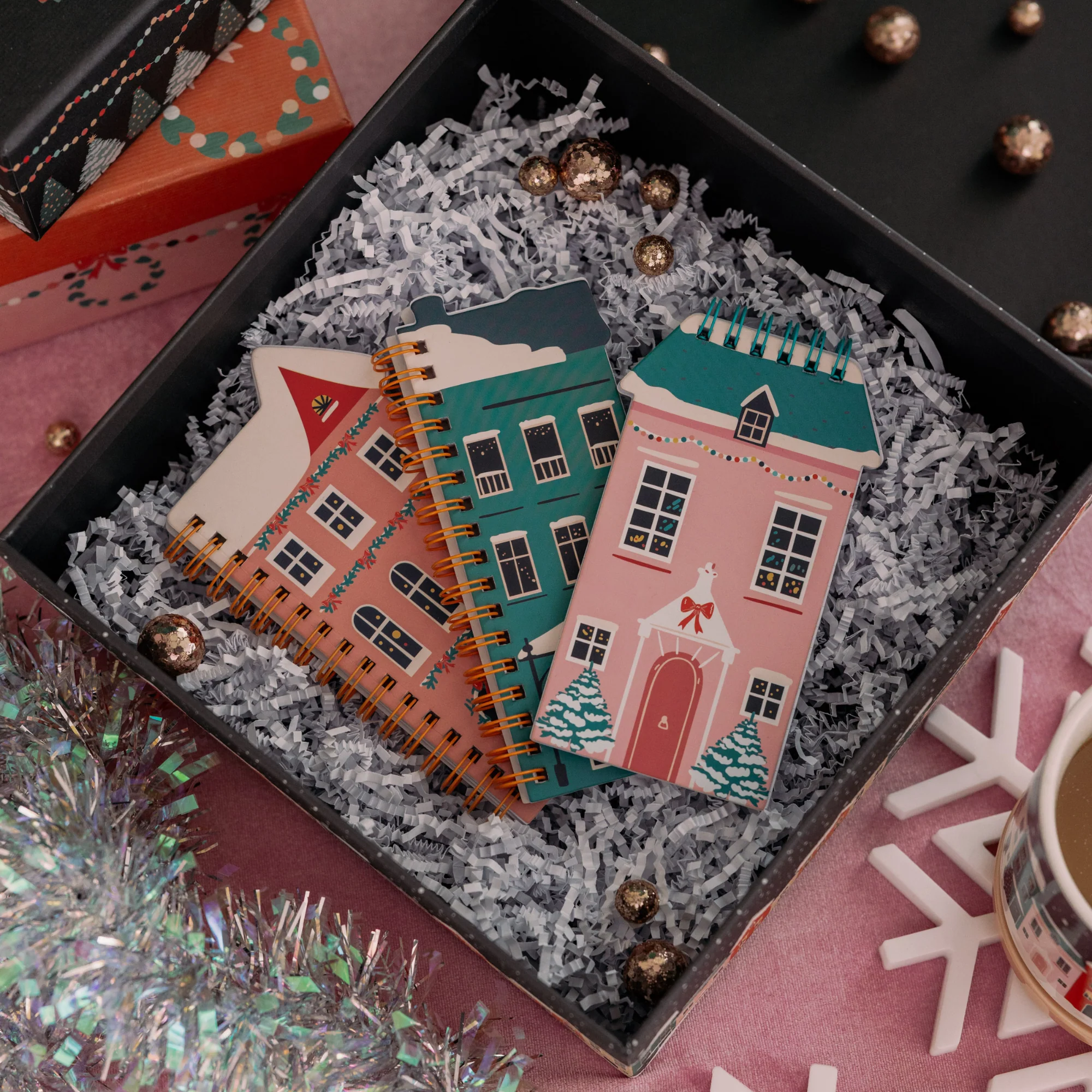 Spiral Notepad Set of 3, Holiday Village - Image 6
