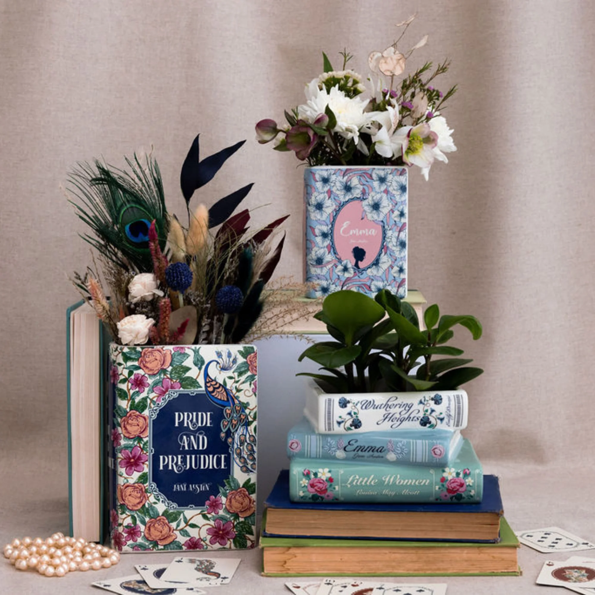 Stacked Books Planter, Pastel Classics - Image 6