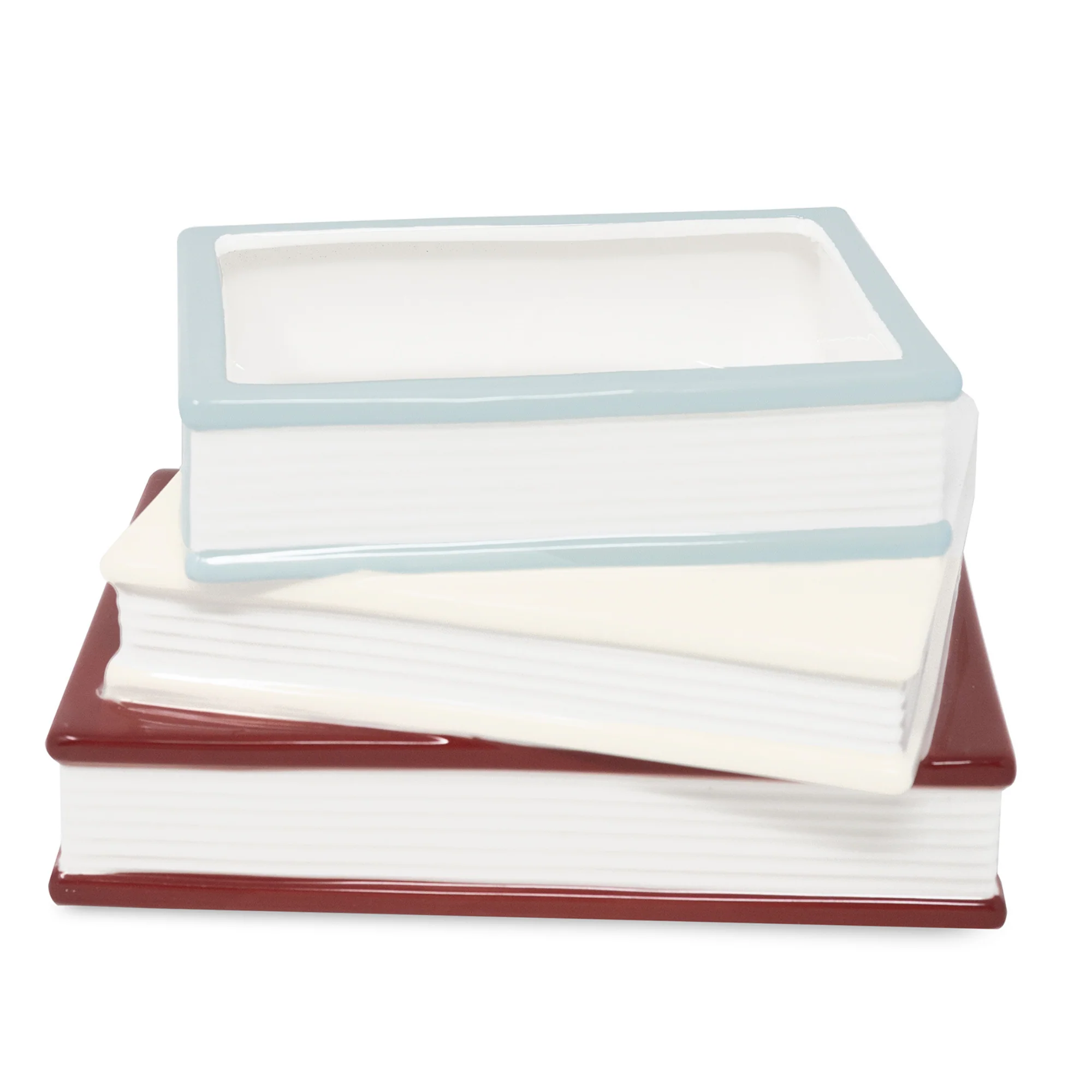 Stacked Books Planter, Holiday Titles - Image 3