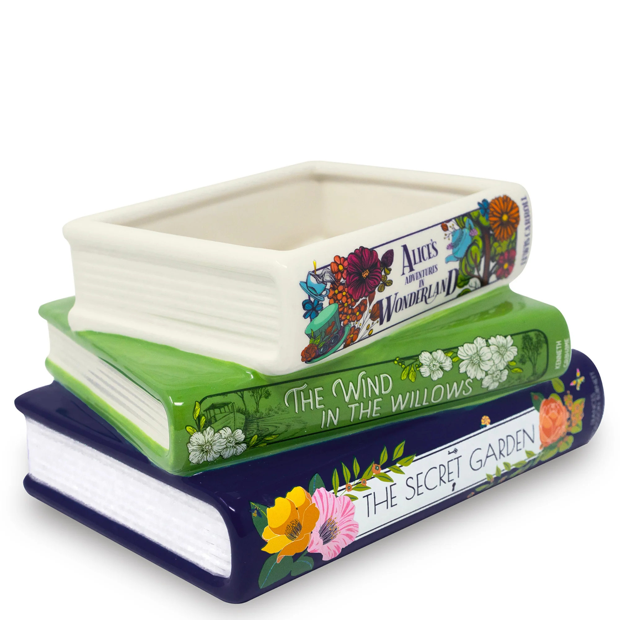 Stacked Books Planter, Whimsical Classics - Image 2
