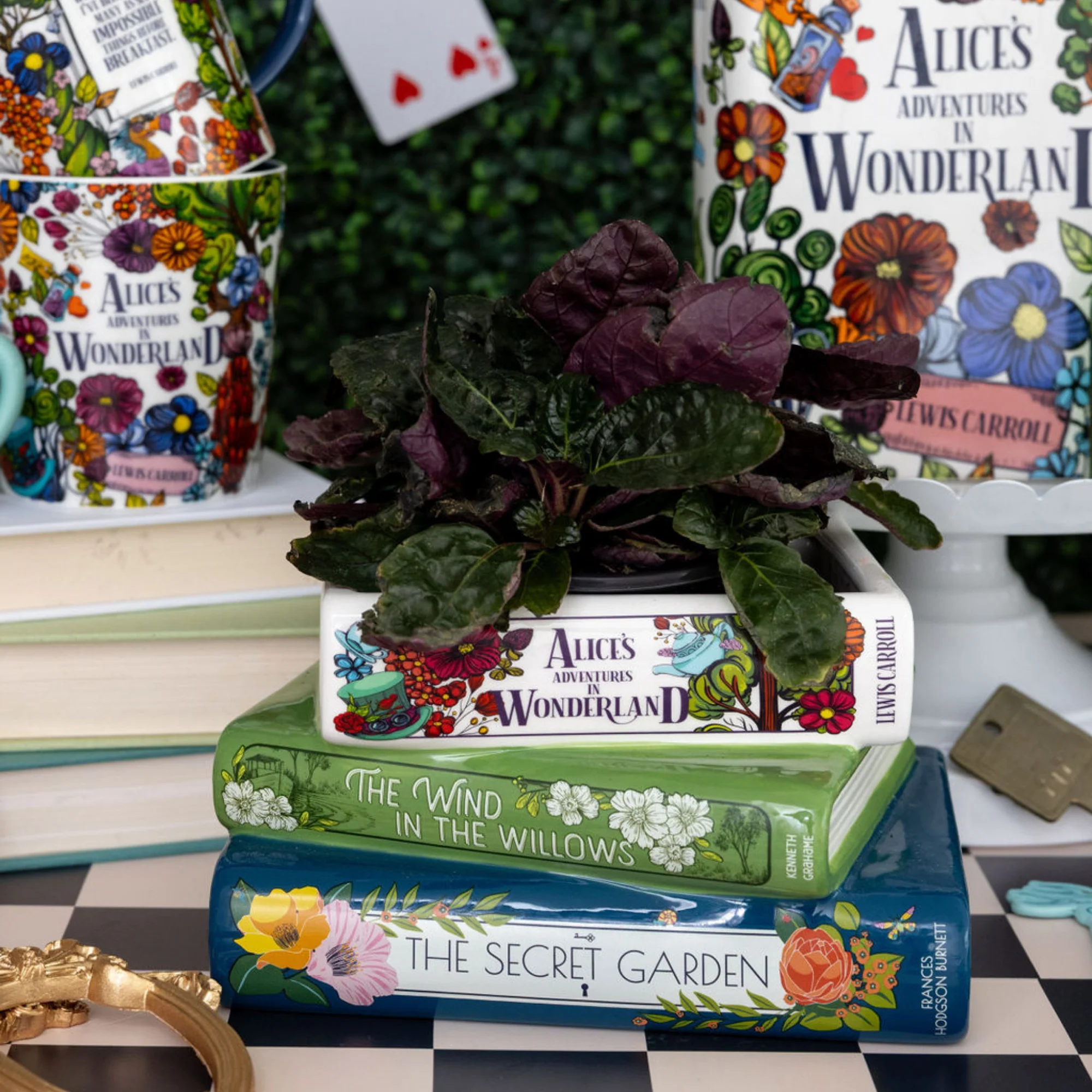 Stacked Books Planter, Whimsical Classics - Image 4