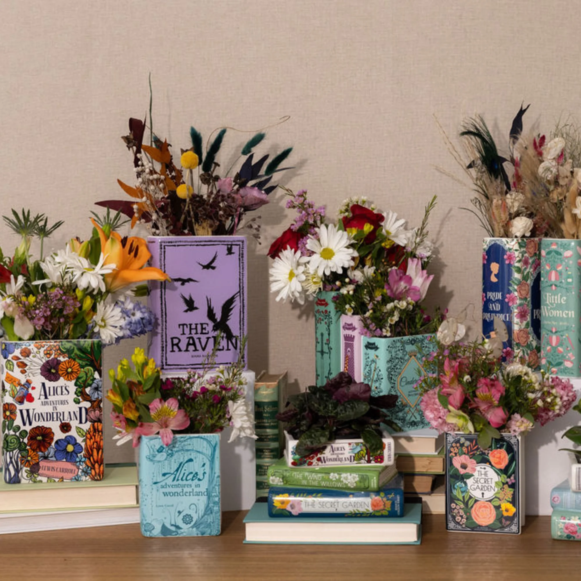 Stacked Books Planter, Whimsical Classics - Image 6