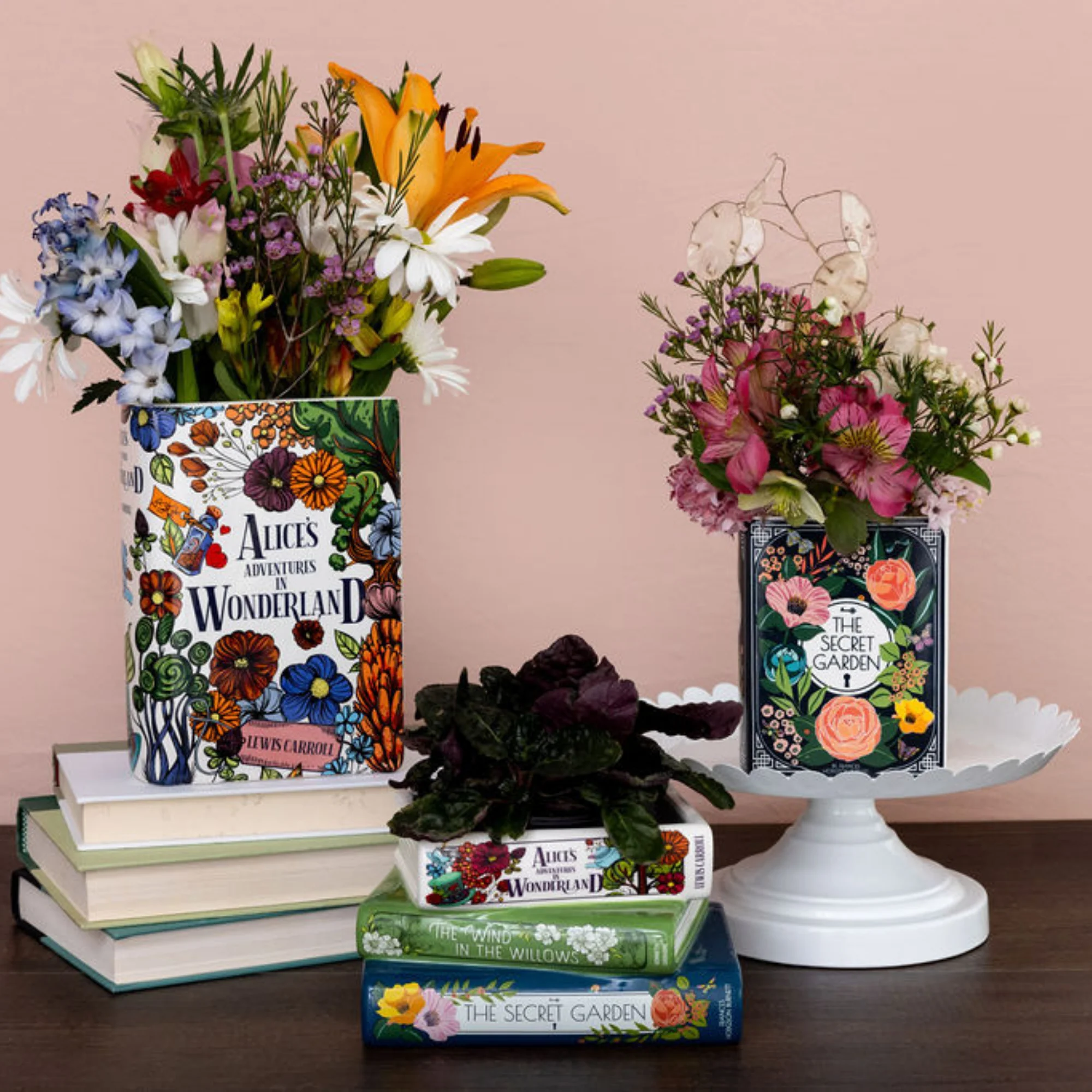 Stacked Books Planter, Whimsical Classics - Image 8
